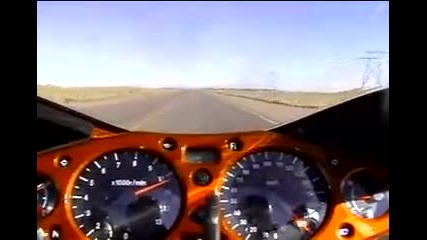 Stock Hayabusa top speed run - on board camera. 