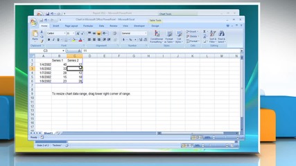 Microsoft® Powerpoint 2007: How to insert chart into presentation on Windows® Vista?