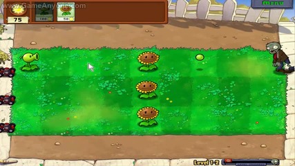 Plants vs Zombies level 1-2
