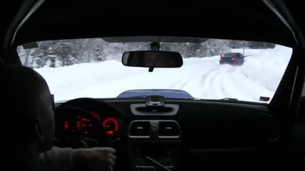 Subaru Impreza Wrx Sti snow driving onboard 1