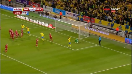 Швеция 2 - 1 Дания ( Eвро 2016 бараж ) ( 14/11/2015 )