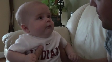 Indiana Baby hates to see Daddy fake cry