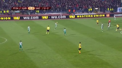 Гол на Златински в мача Лудогорец - Лацио ( изравнителен гол за 2:2 )