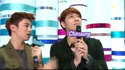 Junho & Chansung * Mcs at ~ Music Core (oct. 23.10) 