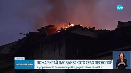 Голям пожар в пловдивското село Песнопой