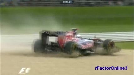 F1 Гран при на Германия 2011 - Buemi се завърта и излита от пистата на петъчните тренировки Hd