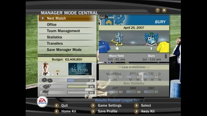 Fifa 07 - Manager Mode Bury Season 01 Ep 64