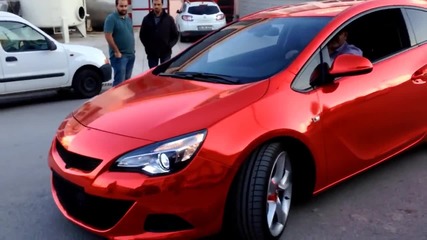 Страхотен Перфектен цвят червен Хроме Opel Astra Gtc