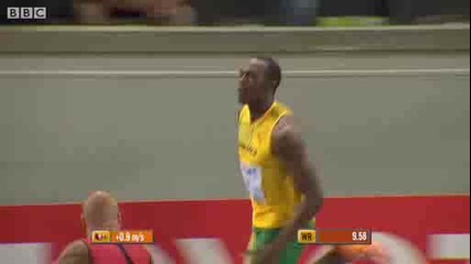 Юсейн Болт с световен рекорд! 16.08.09 (високо Качество) Bbc 