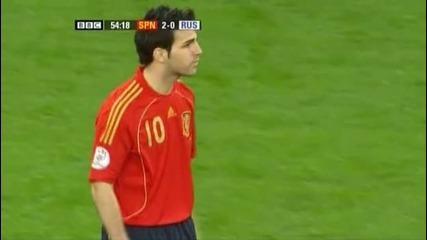 Spain 2 - 0 Russia - Fabregas Close up 
