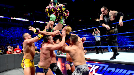 Breezango, Zack Ryder & Tye Dillinger vs. Baron Corbin, Dolph Ziggler, Mojo Rawley & Primo Colon: SmackDown LIVE, April