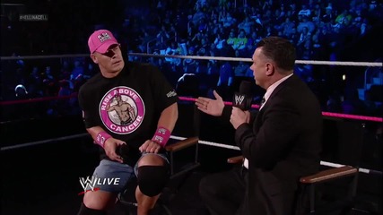 John Cena answers questions about the rumors of an affair with Aj Lee_ Hell in a Cell 2012 Pre Show