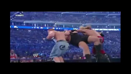 Wwe John cena vs Edge vs Big show Wrestlemania 25 (kevin rudolf - 