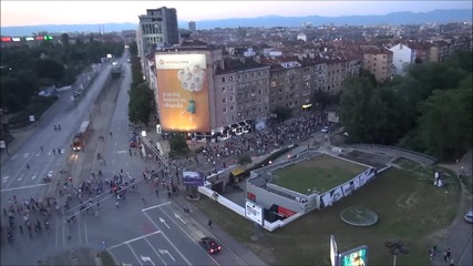 Протестите в София заснети от високо