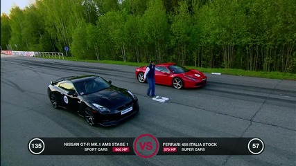 Ferrari 458 Italia vs Chevrolet Corvette Zr1 Nissan Gt-r and Audi Rs6 Original