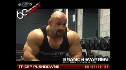 Muscletech - 60 Seconds on Muscle - Branch Warren - Tricep Pushdowns 