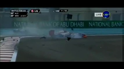 F1 Гран при на Абу Даби 2012 - катастрофата между Rosberg и Karthikeyan 2 [hd]