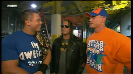 Wwe Monday Night Raw.2010.08.09. - The Miz, John Cena and Bret Hart Backstage 