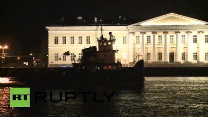 Russia: St Pete's Palace Bridge opens up for first time this year