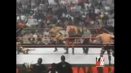 Wwf/kane and Chris Benoit vs The Rock and Rikishi 