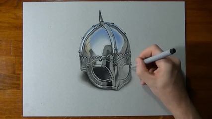 Реалистично рисуване на викингски шлем