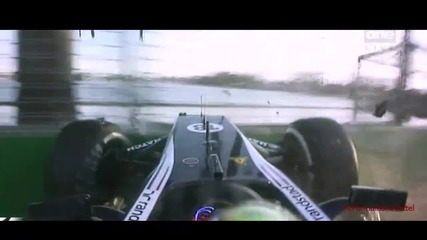 F1 Гран при на Австралия 2012 - Maldonado се блъска в последната обиколка [hd][onboard]
