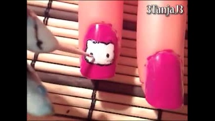Hello Kitty Nail Art Design - Short Nails