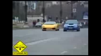 Subaru Vs Lambo Drag 