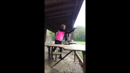Girl shooting a Ruger Lc9 and Gp100
