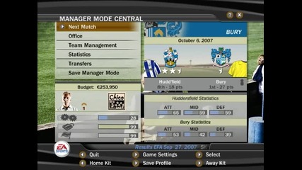 Fifa 07 - Manager Mode Bury Season 02 Епизод 18