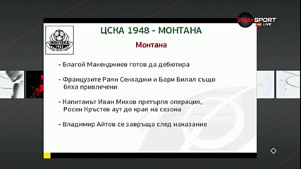 Преди ЦСКА 1948 - Монтана