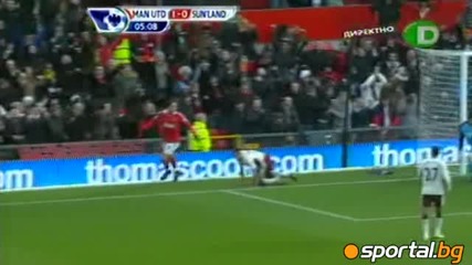 Manchester United 2 - 0 Sunderland 2 Страхотни гола на Бербатов 