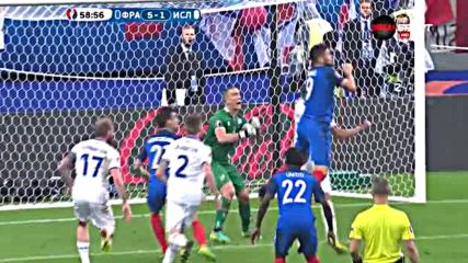 Голът на Оливие Жиру за 5:1 срещу Исландия