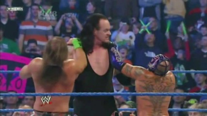 Undertaker Chokeslams Hbk and Mysterio