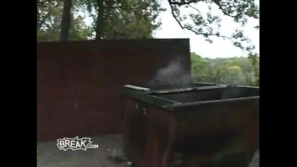 Crazy Stunt Jump Onto Glass Tubes 