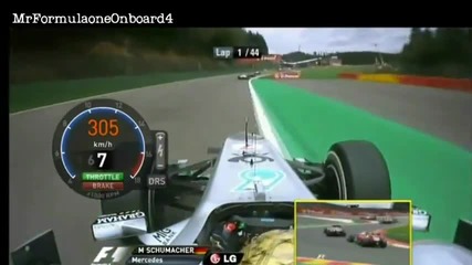 Michael Schumacher belgium start 2011 onboard / Михаел Шумахер Старт Белгия 2011 Онборд