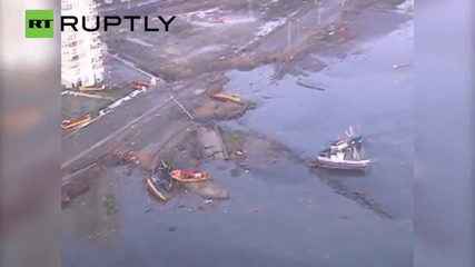 Aerial Footage Shows Destruction of 8.3 Chile Quake