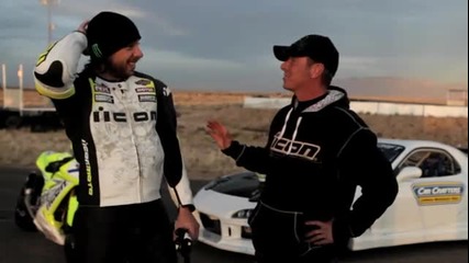 Motorcycle vs. Car Drift Battle