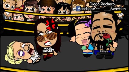 Wwe Анимациа - Rusev and Lana #12 ft. Bayley and Sasha Banks ( Chibi Wrestlers | Wwe Animation)