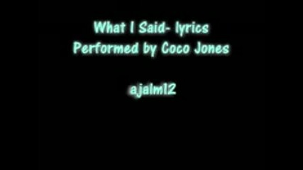 Coco Jones- What I said lyrics