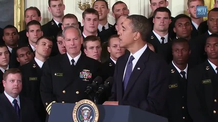 President Obama Presents Navy with Commander - in - Chiefs Trophy 