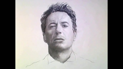 Iron man - Tony Stark - Robert Downey Jr Charcoal Portrait - Theportraitart 