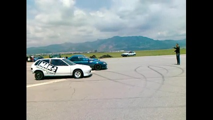 subaru Sti vs civic turbo vs civic b20 drag