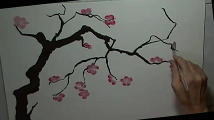 Chinese plum blossom brush painting