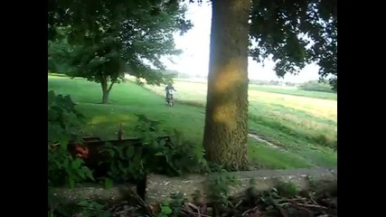 Guy Wrecks on Dirt Bike