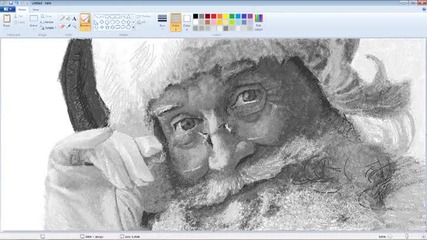 Ultra Realistic Santa Claus Drawing Made In Microsoft Paint