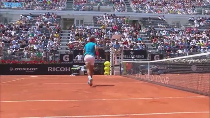 Rafael Nadal and John Isner Rome 2015 - a Tricky Moment