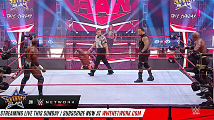 Apollo Crews, Mustafa Ali & Ricochet vs. The Hurt Business – Six-Man Tag Team Elimination Match: Raw, Aug. 17, 2020