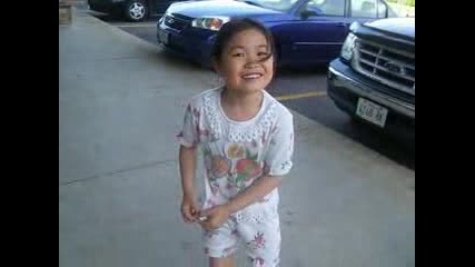 Little Chinese Girl Making Fun Of Sarah