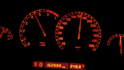 Acceleration Bmw 850 i A E31 0-250 km h (4 speed) 300hp